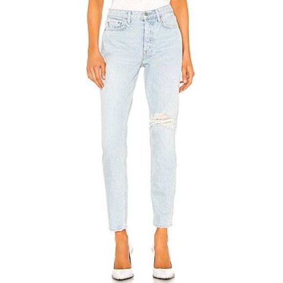 GRLFRND Button Fly Distressed Skinny Karolina  Jeans in Out of Love Size 27 - Picture 1 of 8